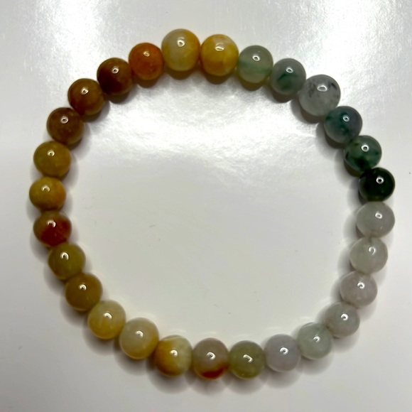 Free natural jade stretchy bracelet ombré bi-color with any purchase rare find! - Picture 3 of 5